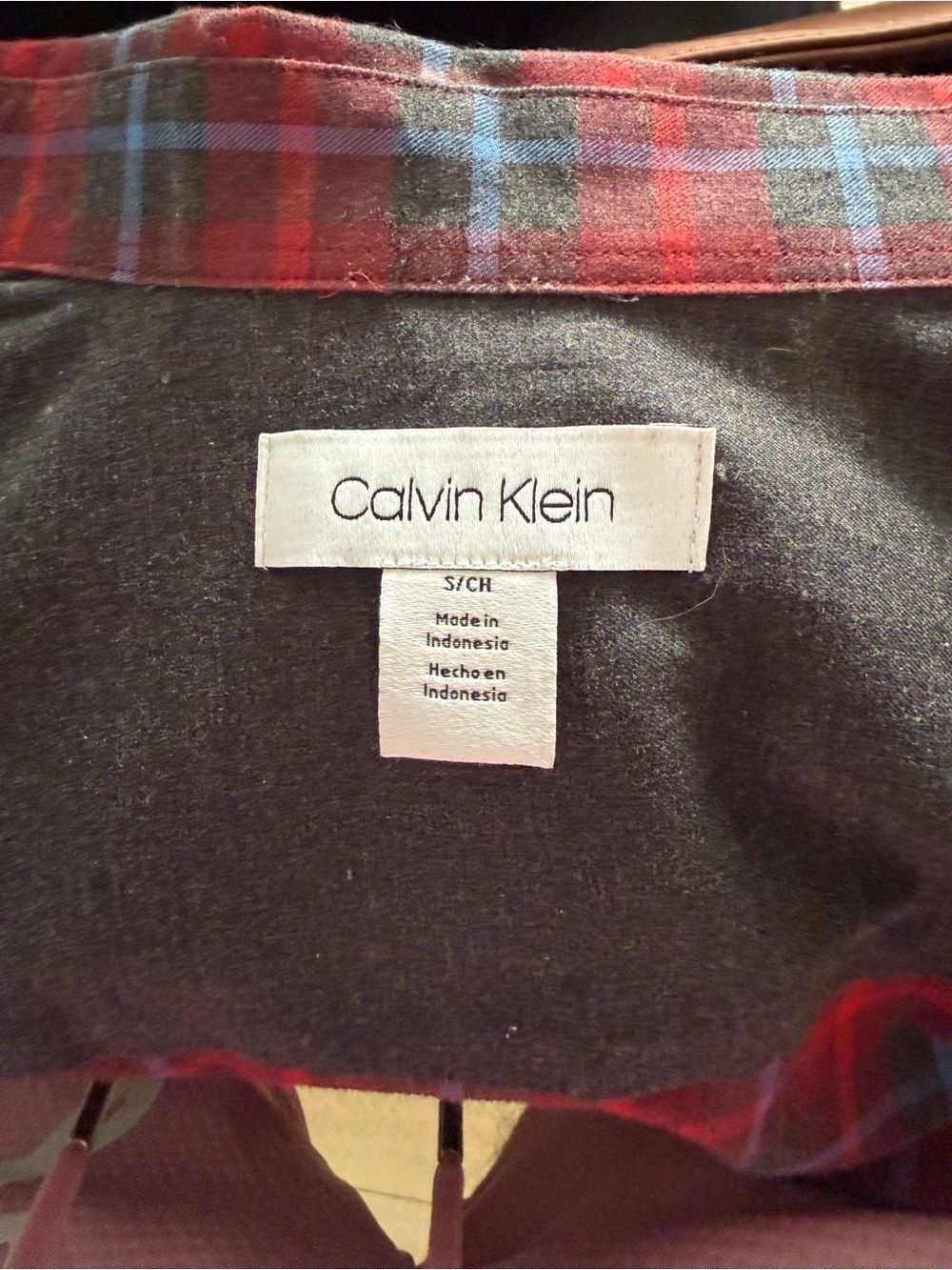 Calvin Klein Men’s  Red Plaid Button-Up Shirt - Classic Long Sleeve - Picture 6 of 6